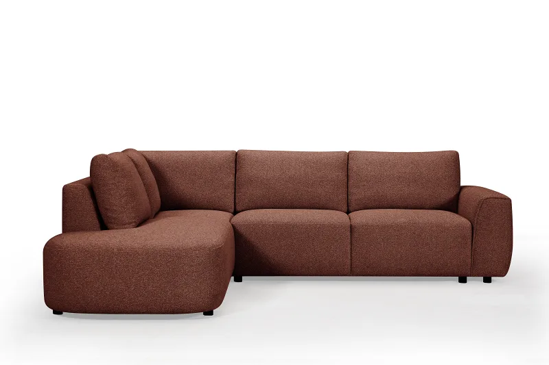 Melbourne Corner Chaise Lounge | Rust Orange Fabric | Left Chaise