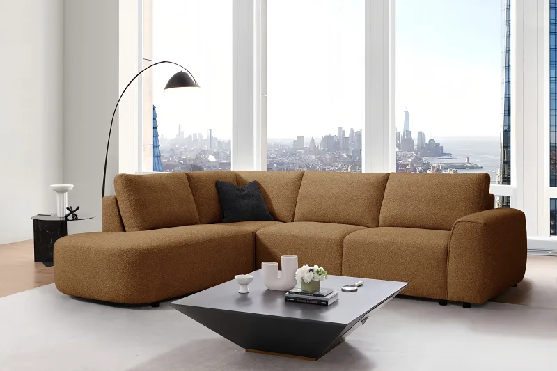 Melbourne Corner Chaise Lounge | Rust Orange | Left