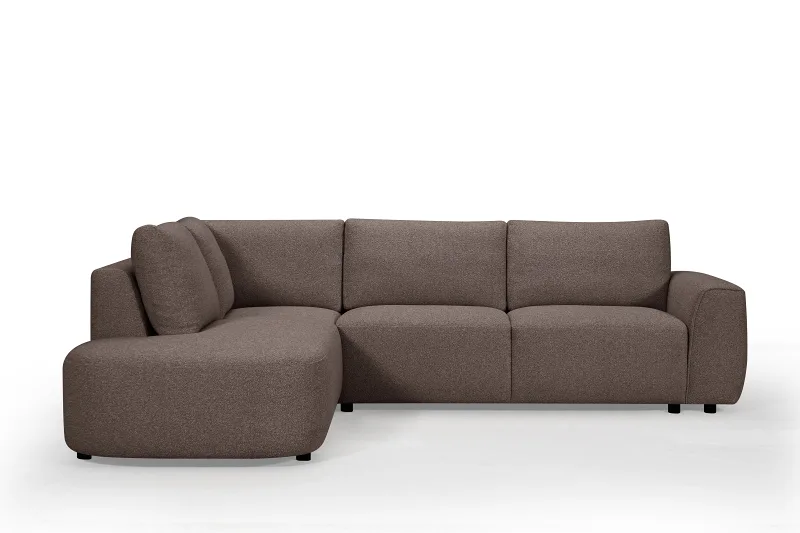 Melbourne Corner Chaise Lounge | Brown Boucle Fabric | Left Chaise