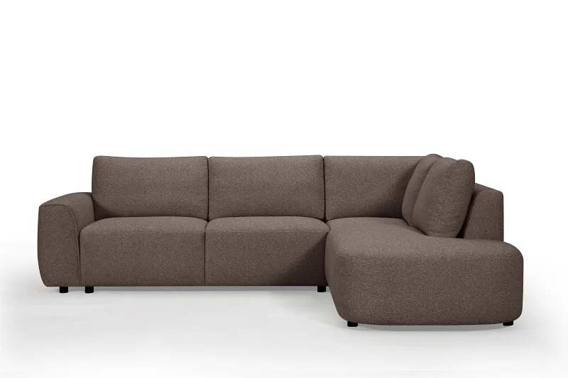 Melbourne Corner Chaise Lounge | Brown Boucle Fabric | Right Chaise