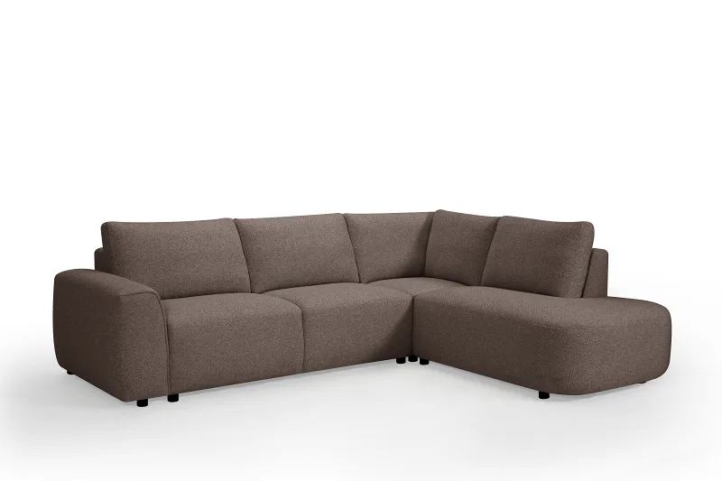 Melbourne Corner Chaise Lounge | Brown Boucle Fabric | Right Chaise