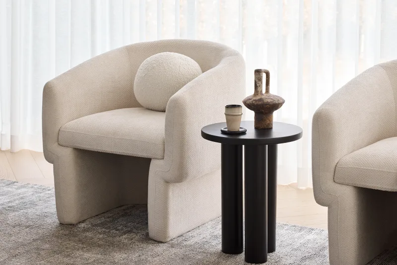 Monet Occasional Chair | Beige Fabric in a Modern living room