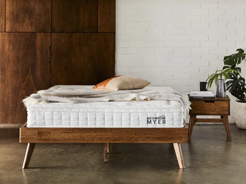 Cove King Buddy Bedroom Bundle | Bed + Mattress | Ivory Boucle Fabric