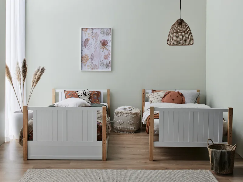 Myer Single Bunk Bed with Trundle | Hardwood Frame