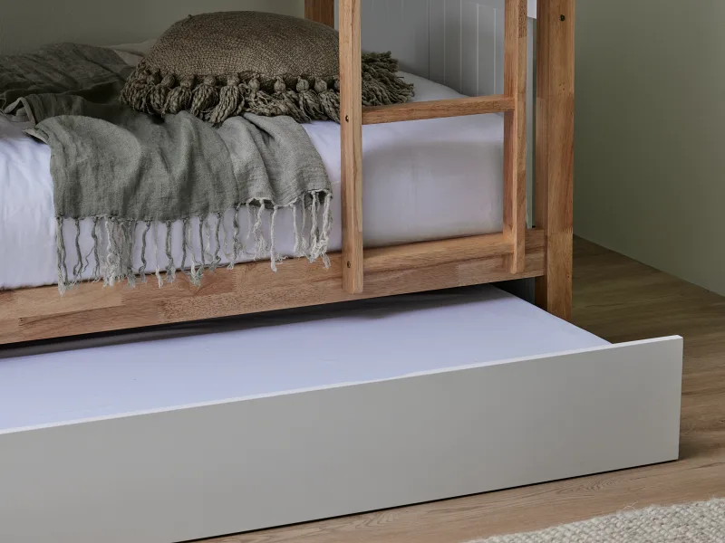 Myer Single Bunk Bed with Trundle | Hardwood Frame