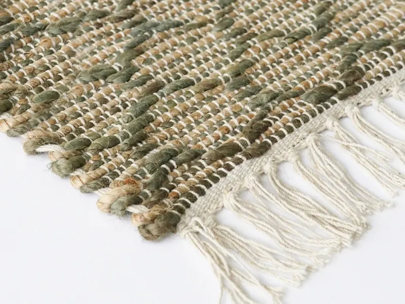 Myra Jute Pattern Rug | Moss Grey