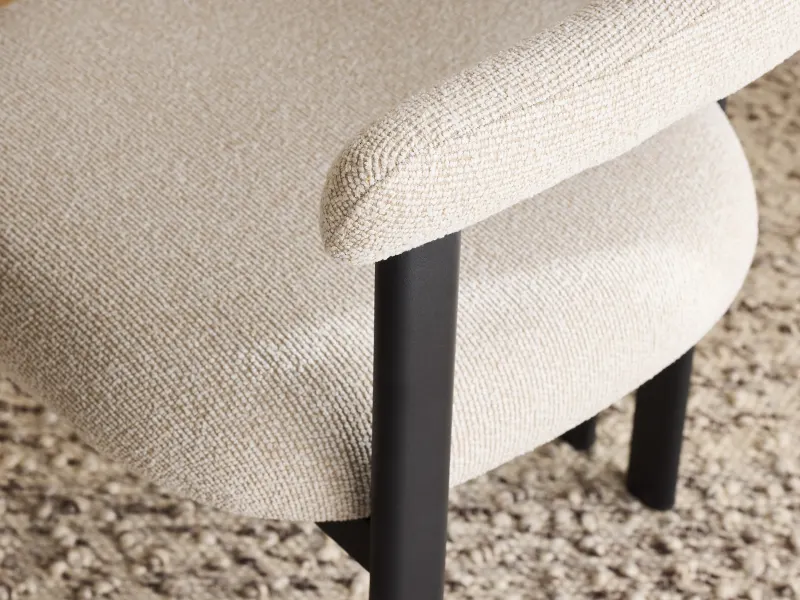 Orlando Dining Chair | Black Frame | Beige Fabric