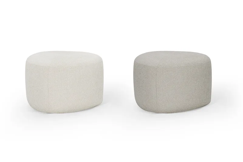 Bean Beige Fabric Ottoman | Large