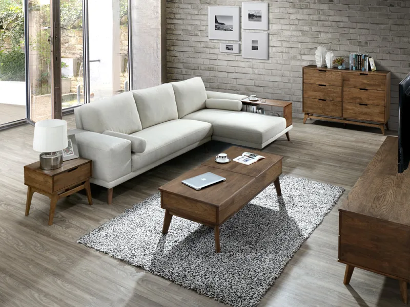 Paris 2PCE Hardwood Coffee & Side Table Set | Rustic Walnut