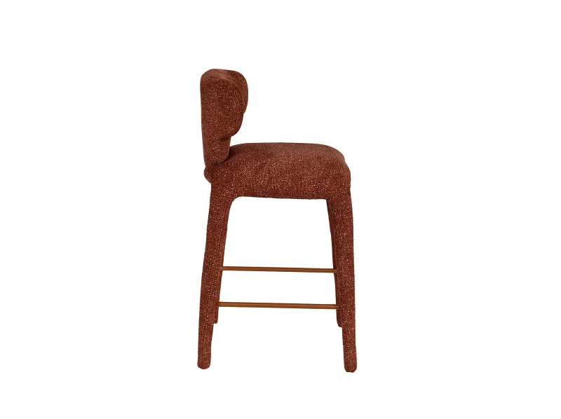 Paris Counter Stool | Rust Orange Fabric