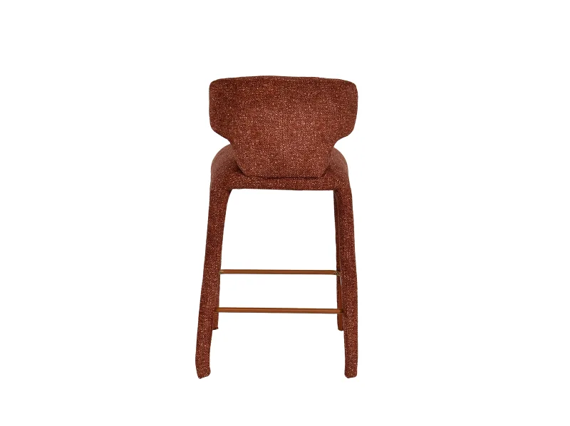 Paris Counter Stool | Rust Orange Fabric