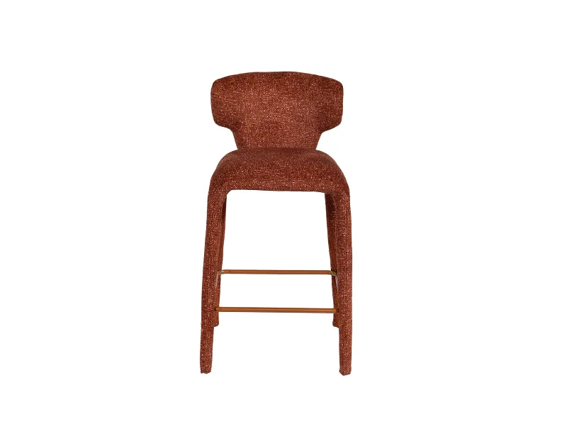 Paris Counter Stool | Rust Orange Fabric
