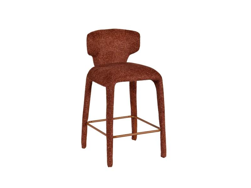 Paris Counter Stool | Rust Orange Fabric