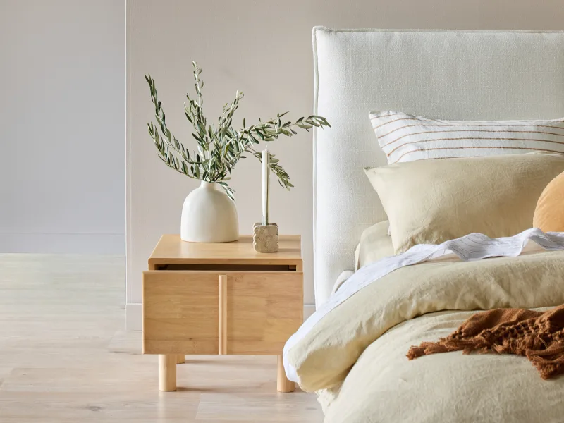 Pelle Side Table 1-Drawer | Natural White Wash