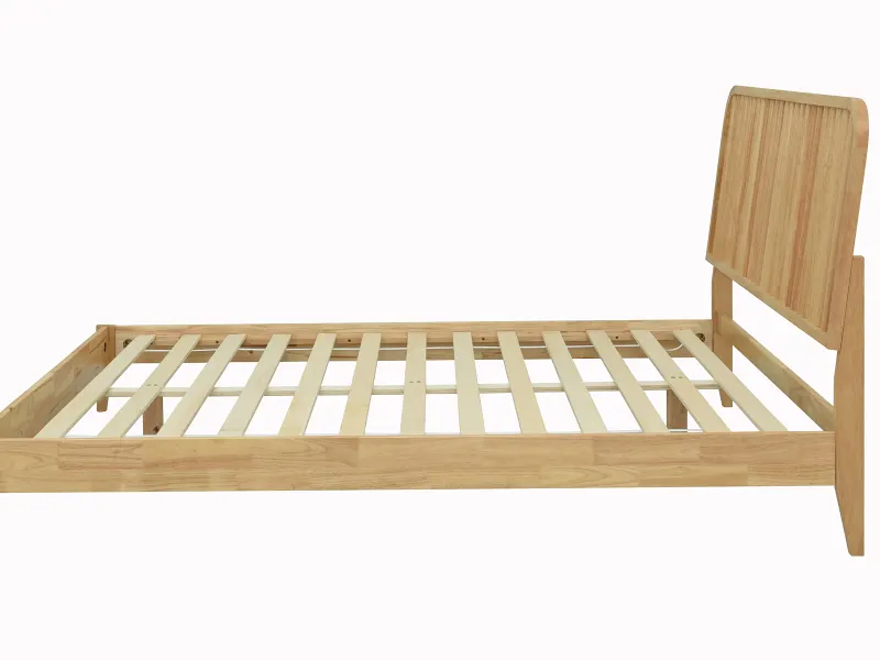 Roman Queen Bed | Natural Hardwood