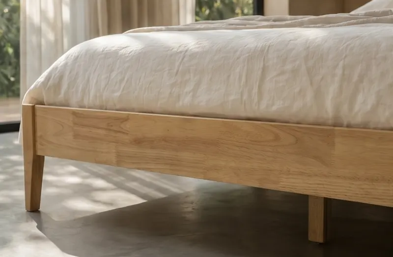 Roman Queen Bed | Natural Hardwood
