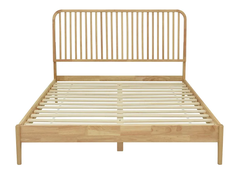 Roman Queen Bed | Natural Hardwood