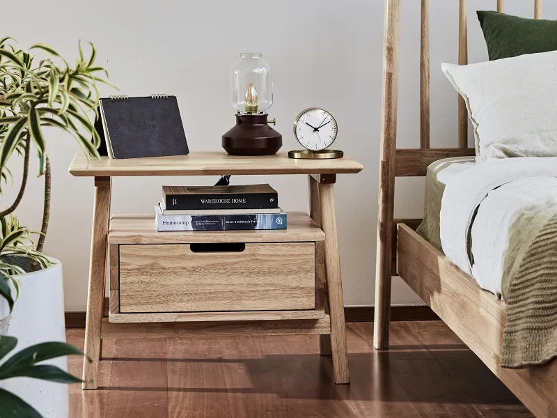 Rome 3PCE Double Bedroom Suite | Natural Hardwood Frame
