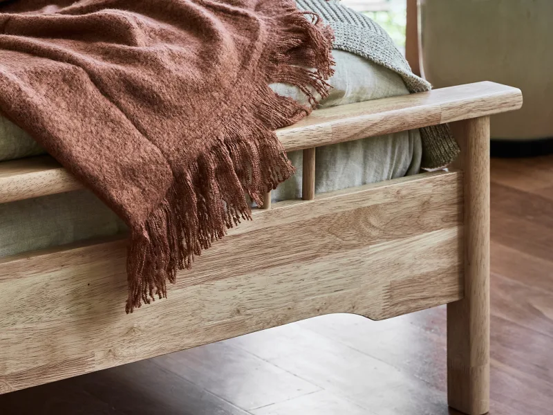 Rome Double Size Bed Frame | Natural Hardwood