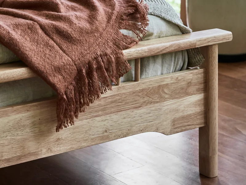 Rome Hardwood Queen Size Bed Frame | Natural