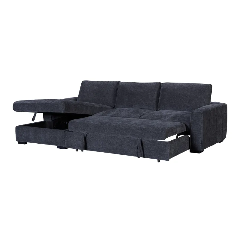 Siesta 2PCE Living Room Package | Left Chaise Storage | Charcoal & White