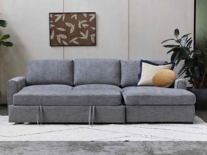 Siesta Sofa Bed | Grey | Right Chaise