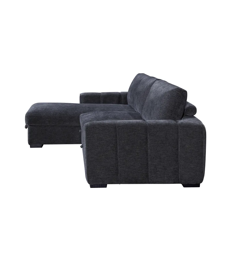 Siesta Charcoal Sofa Bed with Storage | Left Chaise