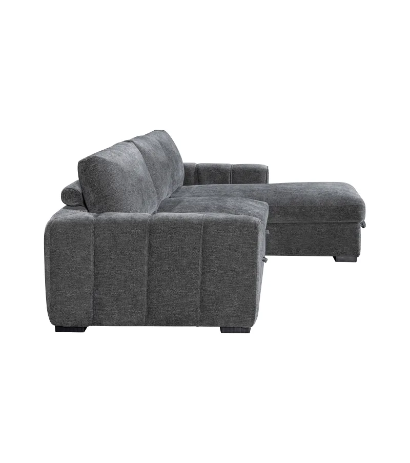 Siesta Sofa Bed with Storage | Charcoal | Right Chaise