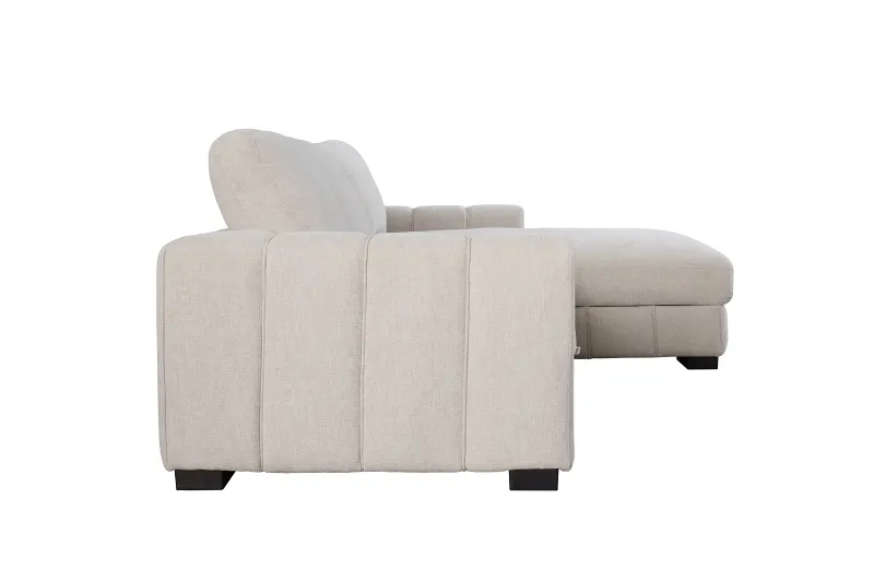 Sonna Beige Sofa with Pull-out Trundle and Storage | Right Chaise