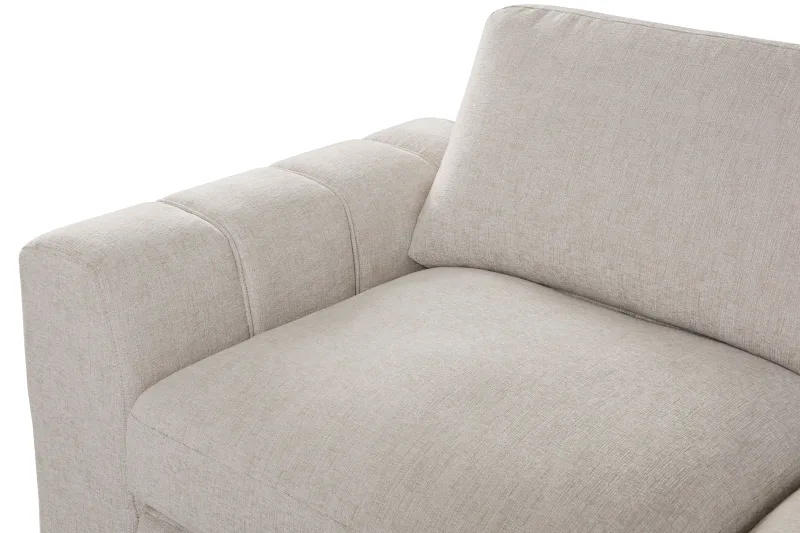 Sonna Beige Sofa with Pull-out Trundle and Storage | Right Chaise