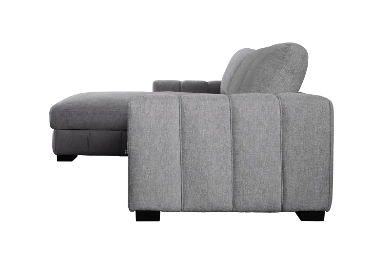 Sonna Grey Sofa with Pull-out Trundle and Storage | Left Chaise