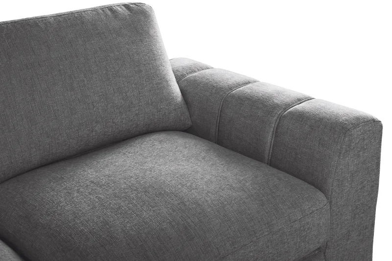 Sonna Grey Sofa with Pull-out Trundle and Storage | Left Chaise