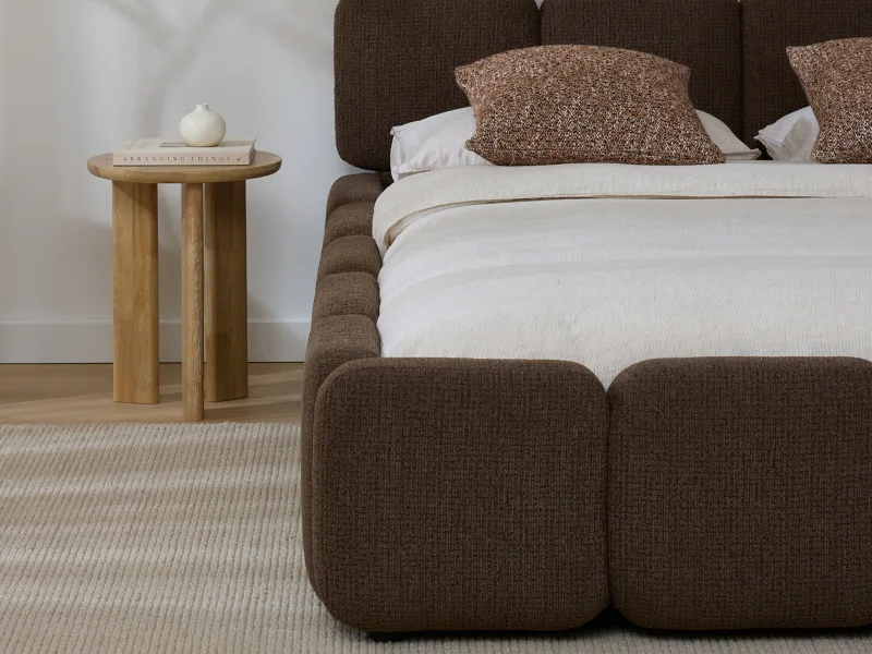 Sunday Queen Bed | Chocolate Brown Fabric