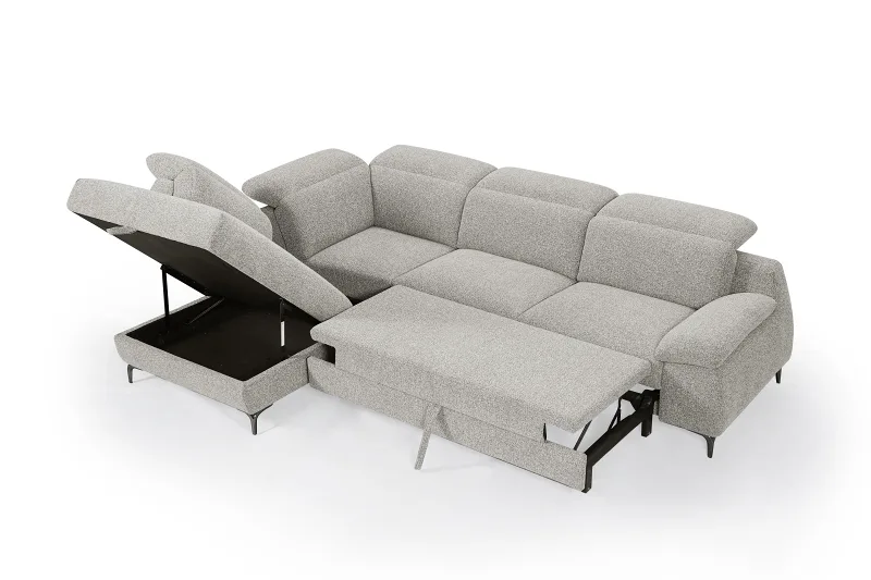 Sydney Beige Sofa Bed with Storage | Left Chaise