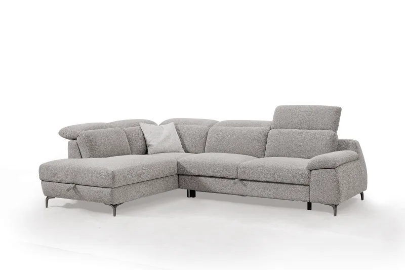 Sydney Boucle Beige Sofa Bed with Storage | Left Chaise