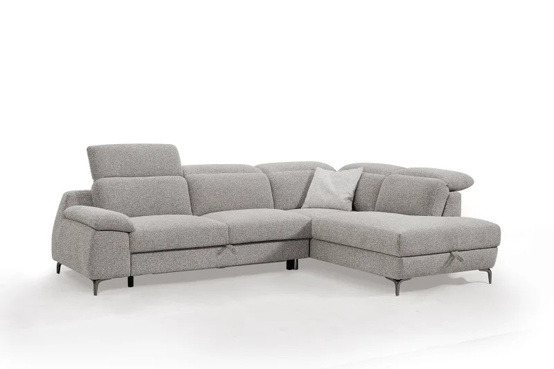 Sydney Boucle Beige Sofa Bed with Storage | Right Chaise