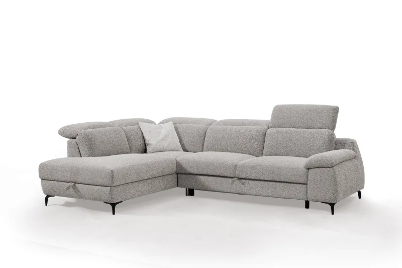 Sydney Boucle Beige Sofa Bed with Storage | Left Chaise