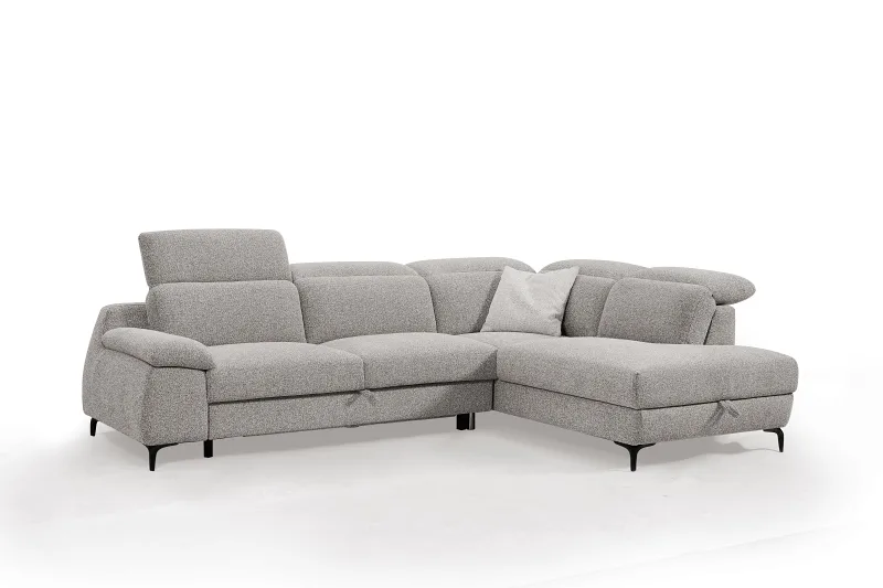Sydney Boucle Beige Sofa Bed with Storage | Right Chaise