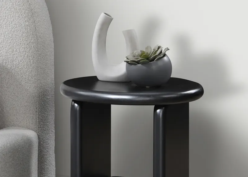 Tokyo Hardwood Black Side Table
