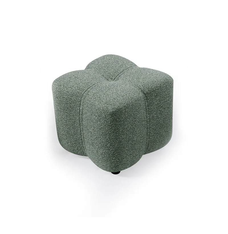 Tulip Green Fabric Ottoman