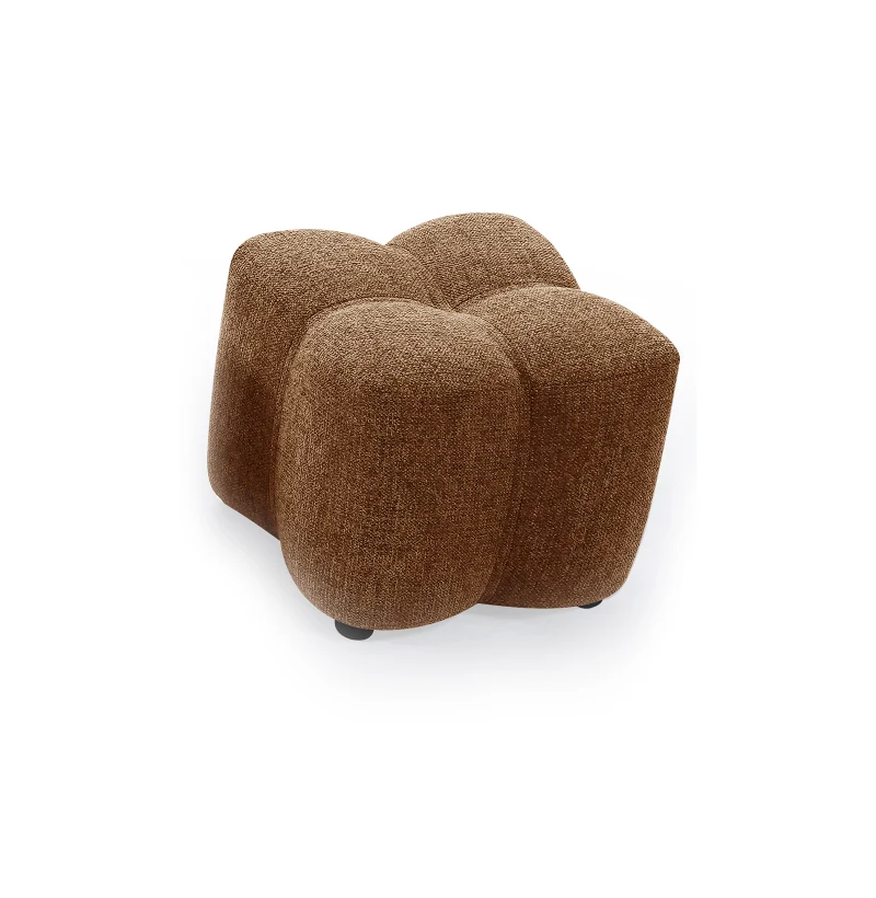 Tulip Rust Orange Fabric Ottoman