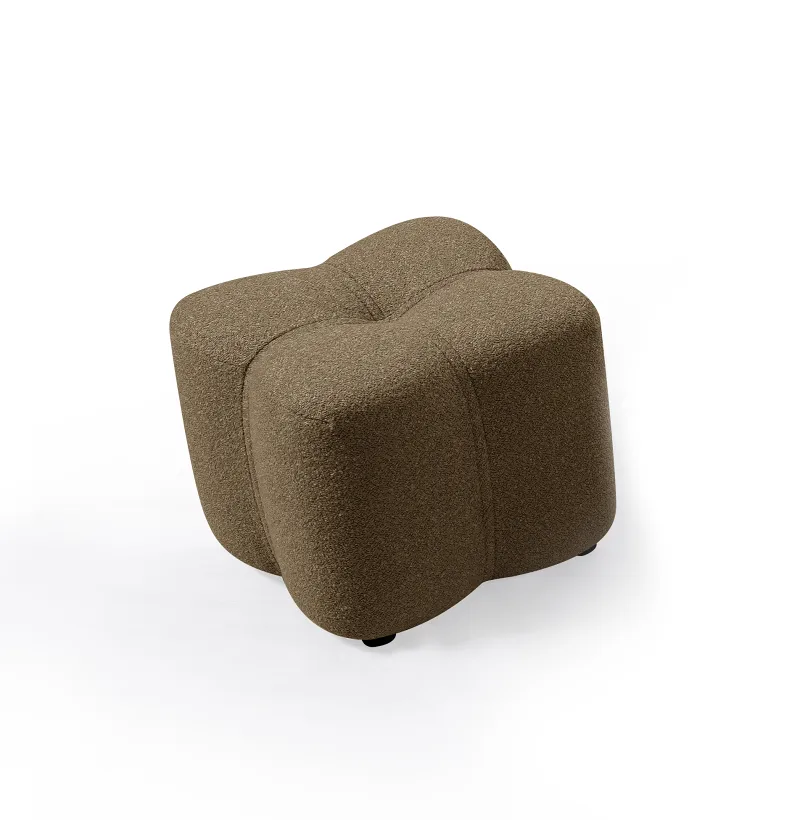 Tulip Toffee Beige Fabric Ottoman