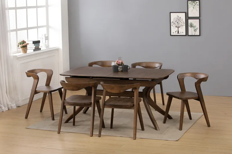 Villa Hardwood Extendable Dining Table | Rectangle | Rustic Walnut