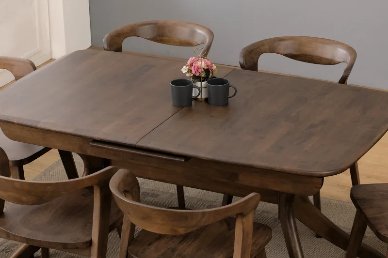 Villa Hardwood Extendable Dining Table | Rectangle | Rustic Walnut