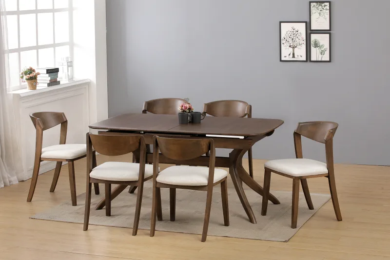 Villa Hardwood Extendable Dining Table | Rectangle | Rustic Walnut