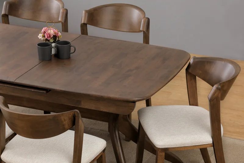 Villa Hardwood Extendable Dining Table | Rectangle | Rustic Walnut