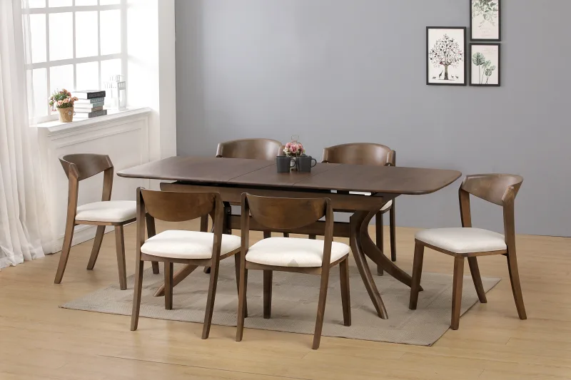 Villa Hardwood Extendable Dining Table | Rectangle | Rustic Walnut