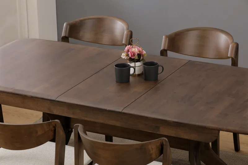 Villa Hardwood Extendable Dining Table | Rectangle | Rustic Walnut