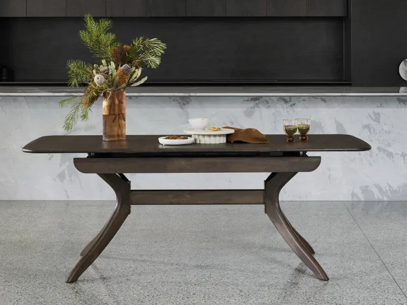 Villa Hardwood Extendable Dining Table | Rectangle | Rustic Walnut