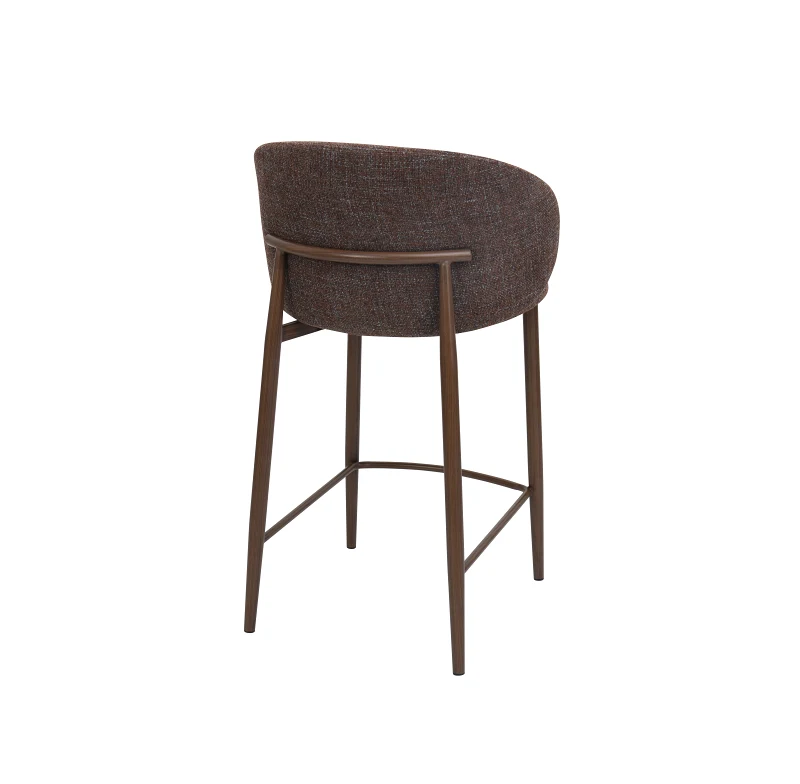 Vogue - Counter Stool | Walnut Frame | Burnt Orange Fabric